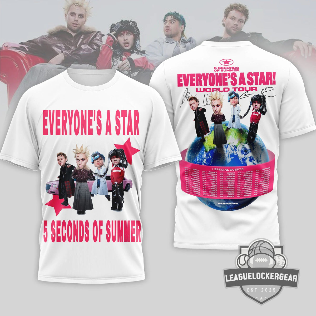 5 Seconds of Summer Everyone's A Star World Tour T-Shirt - LeagueLockerGear