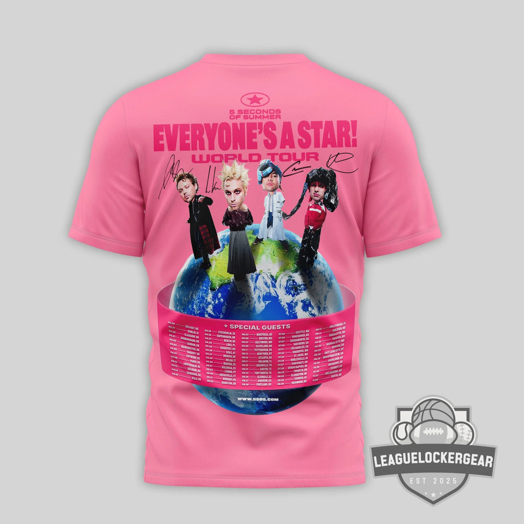 5 Seconds of Summer Everyone's A Star World Tour T-Shirt - LeagueLockerGear