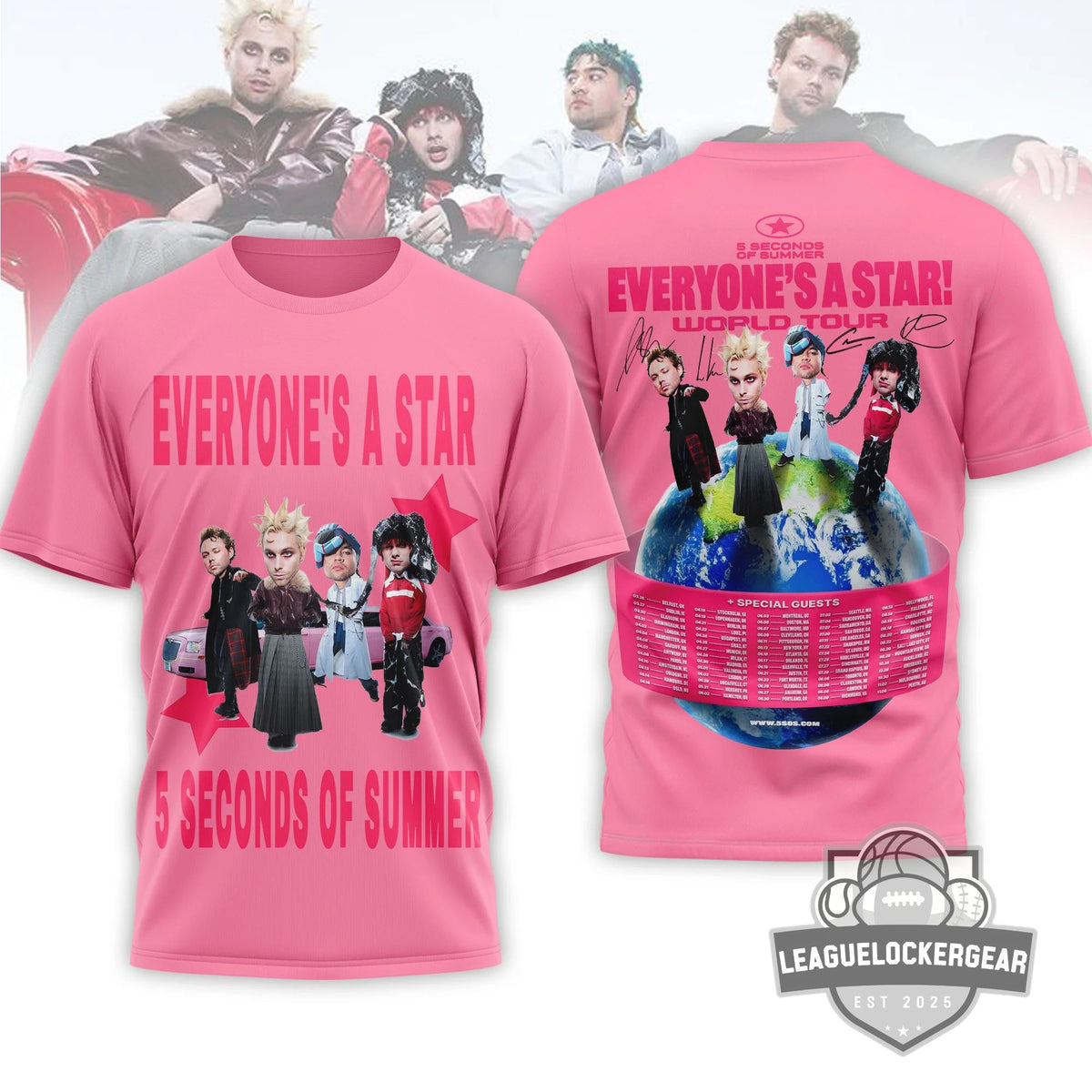 5 Seconds of Summer Everyone's A Star World Tour T-Shirt - LeagueLockerGear