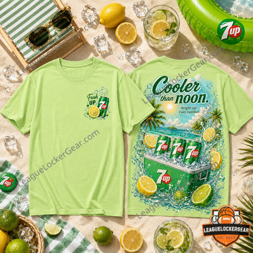 7UP Cooler than Noon Summer Beach T-Shirt - LeagueLockerGear
