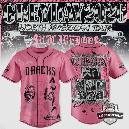 $uicideboy$ Grey Day 2026 North American Tour Arizona Diamondbacks Baseball Jersey - LeagueLockerGear