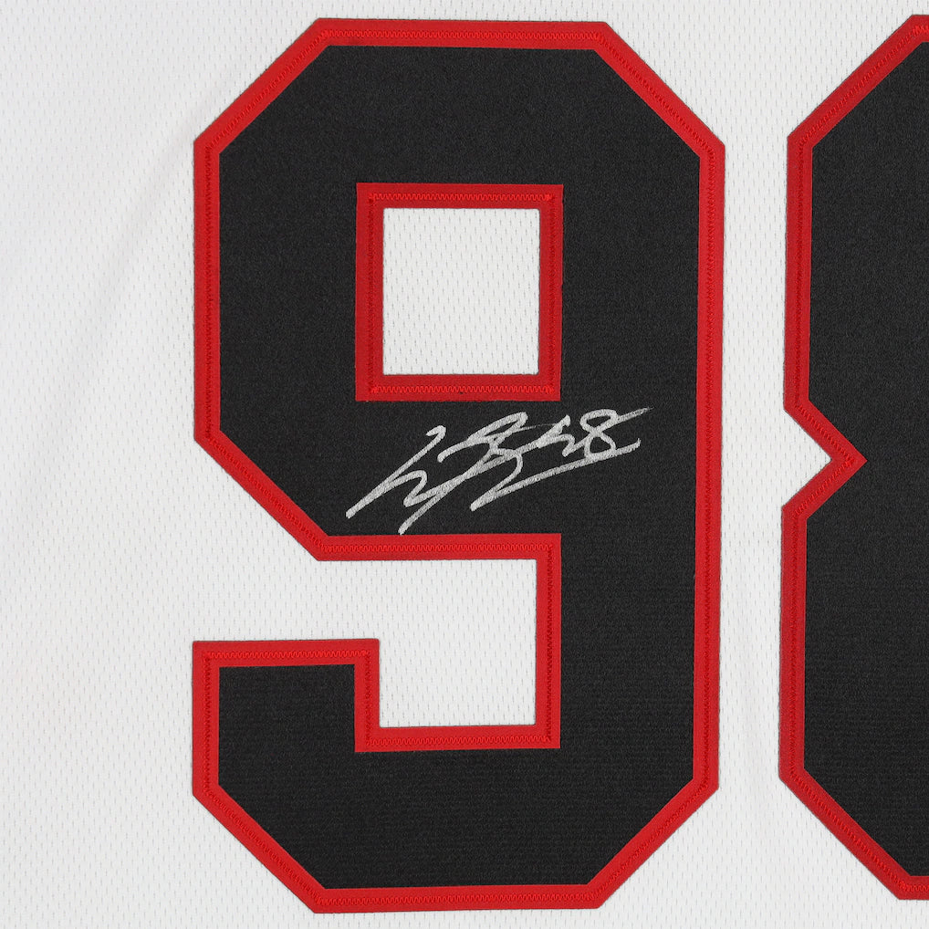 Connor Bedard Chicago Blackhawks White Breakaway Jersey with Signature - LeagueLockerGear