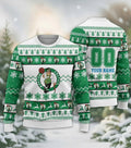 Boston Celtics Christmas Ugly Sweater - Custom Name & Number Edition - LeagueLockerGear