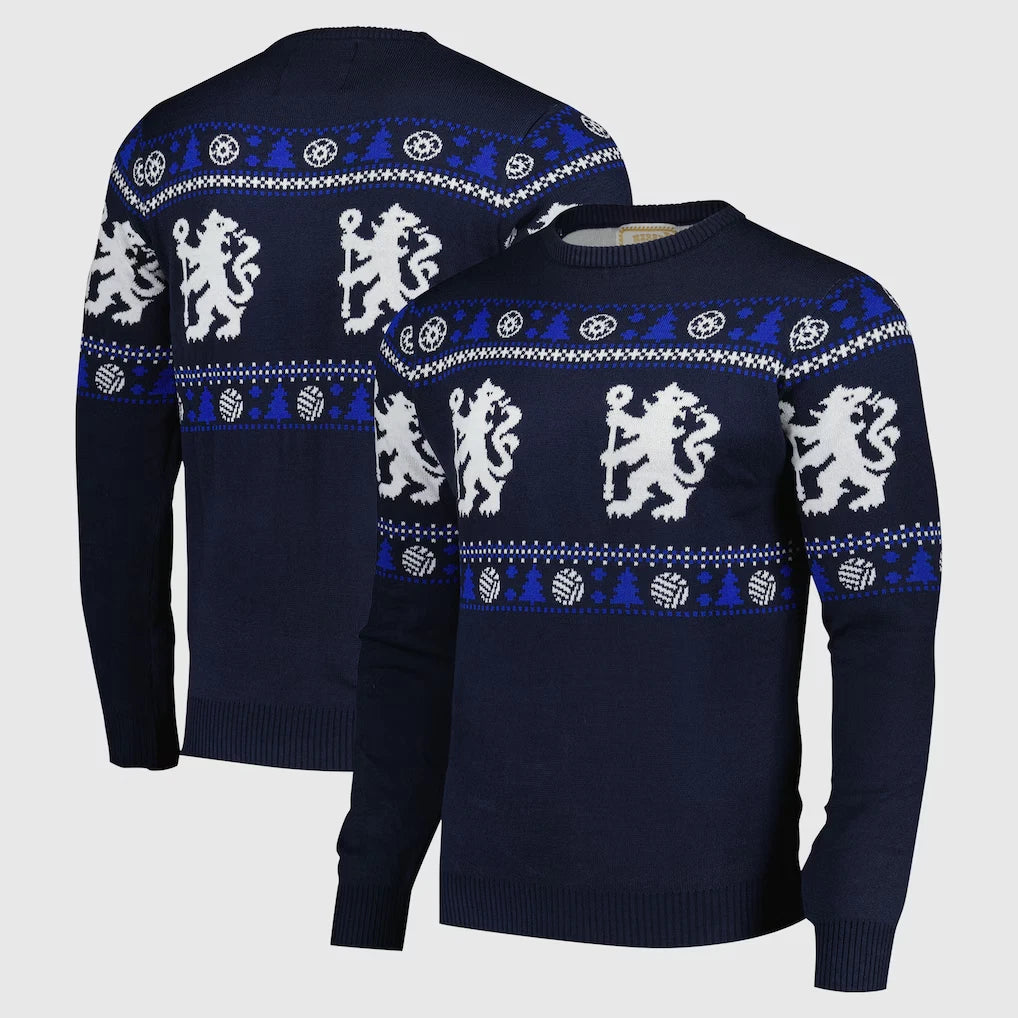 Chelsea FC Christmas Ugly Sweater - True Blue Festive Edition - LeagueLockerGear