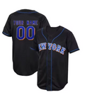 Customized New York Baseball Jersey Black - Mets Style Name Number - LeagueLockerGear