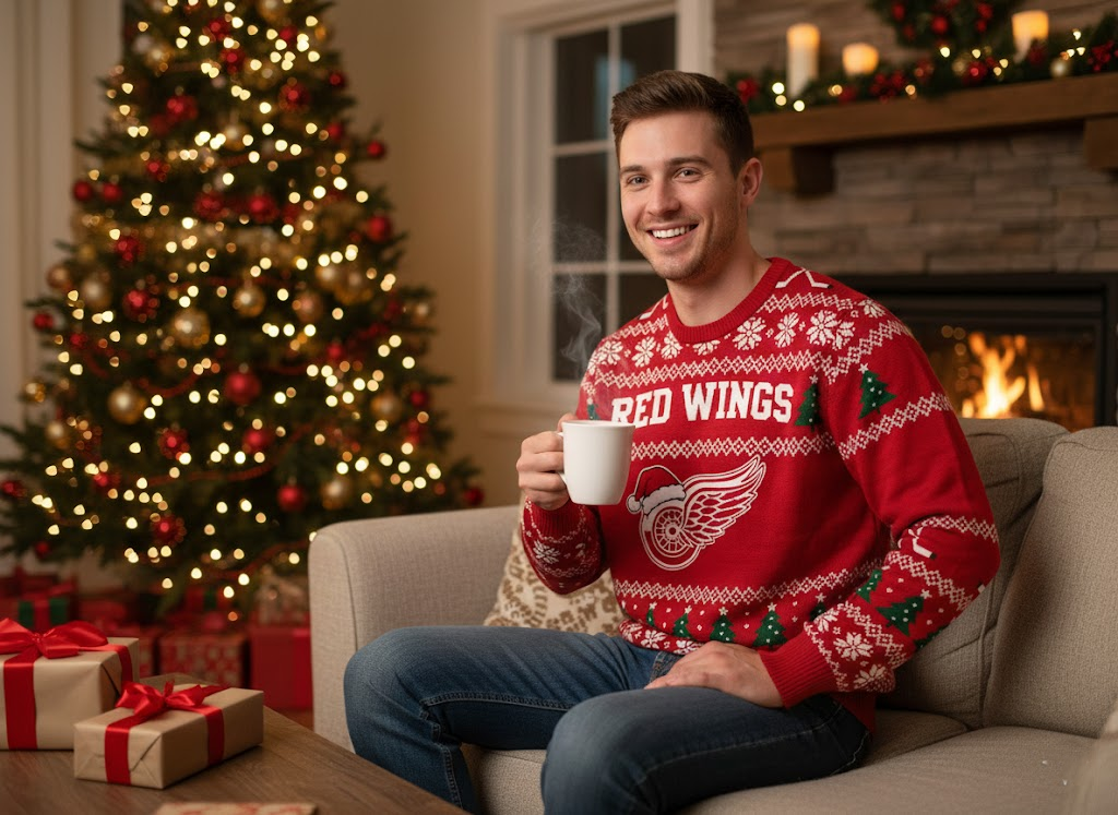 Detroit Red Wings NHL Ugly Christmas Sweater – Red & White Tradition Holiday Knit - LeagueLockerGear