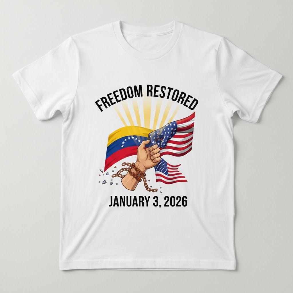 Freedom Restored T-Shirt - Venezuela 2026 Operation Absolute Resolve January 3 - LeagueLockerGear