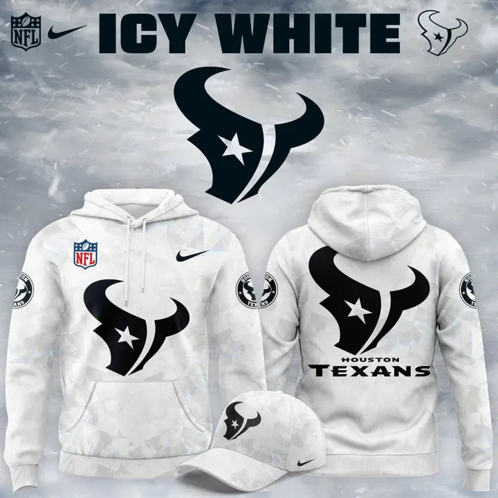Official Houston Texans Men's White/Gray Pullover Hoodie - NFL Fan Gear - LeagueLockerGear