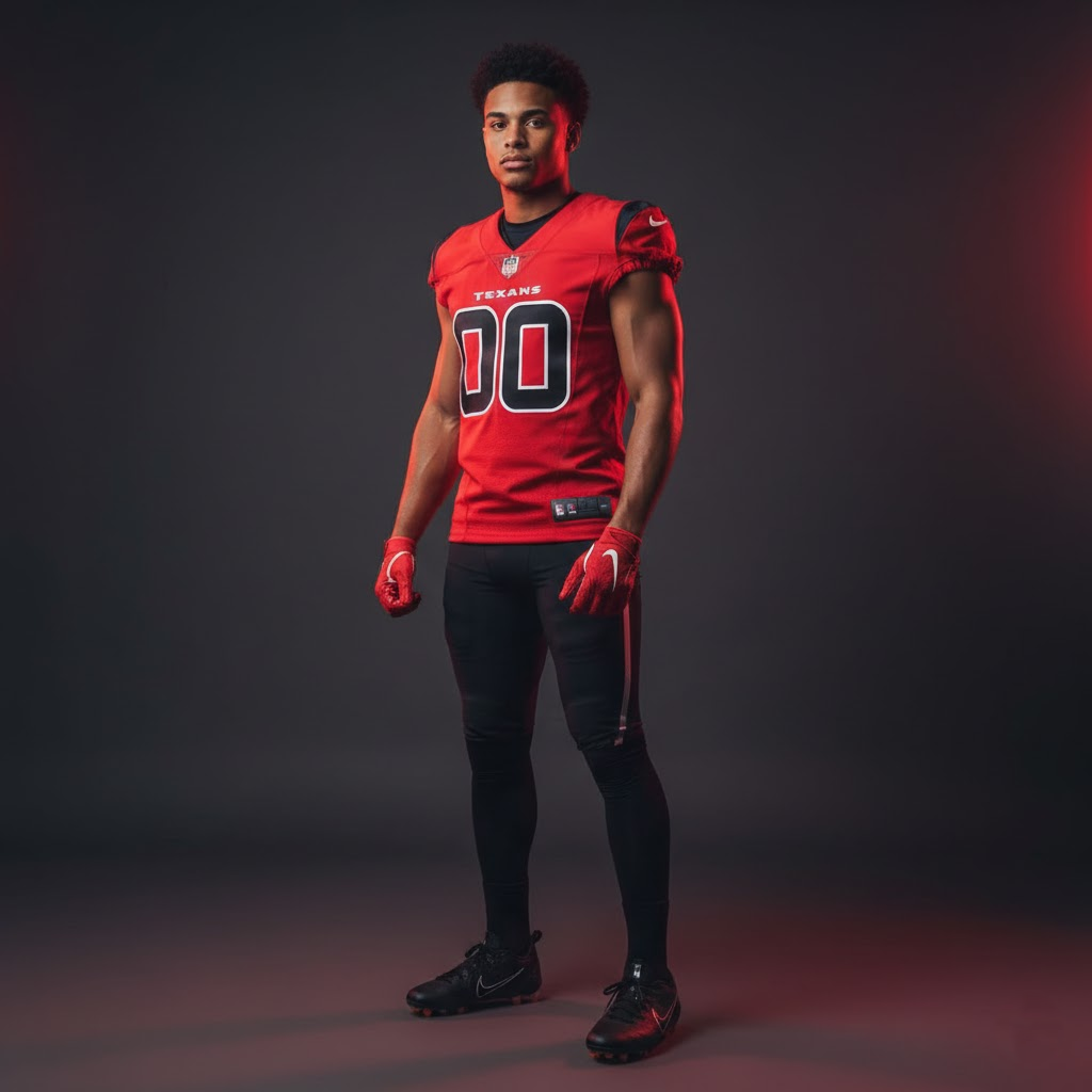Official Houston Texans Battle Red Football Jersey – Ultimate NFL Fan Apparel - LeagueLockerGear