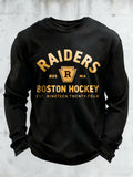 Boston Raiders Hockey Thermal Shirt - Vintage Waffle Knit Long Sleeve - LeagueLockerGear
