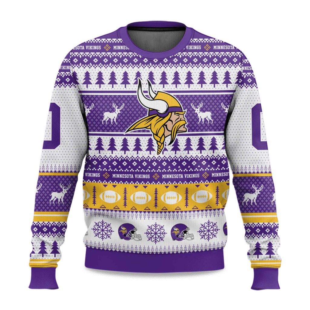 Minnesota Vikings Ugly Christmas Sweater - Skol the Halls! - LeagueLockerGear
