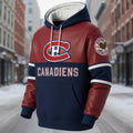 Montreal Canadiens Faux Leather Sleeve NHL Pullover 2025 Hoodie - LeagueLockerGear