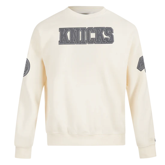 NBA New York Knicks Reverse French Terry Men’s Drop Shoulder Fleece Crewneck - LeagueLockerGear