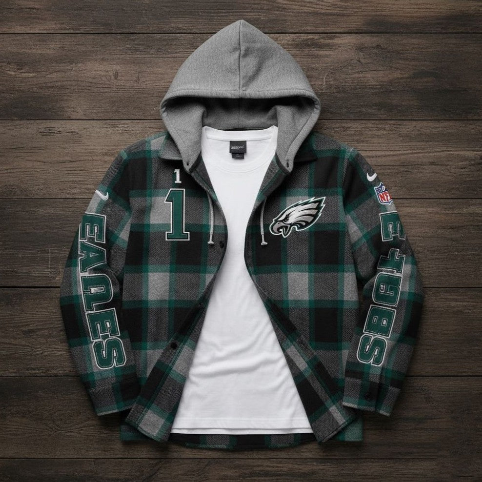 NFL Plaid Hooded Flannel – Official Team Button-Down Shirt for 2025 Fans - LeagueLockerGear