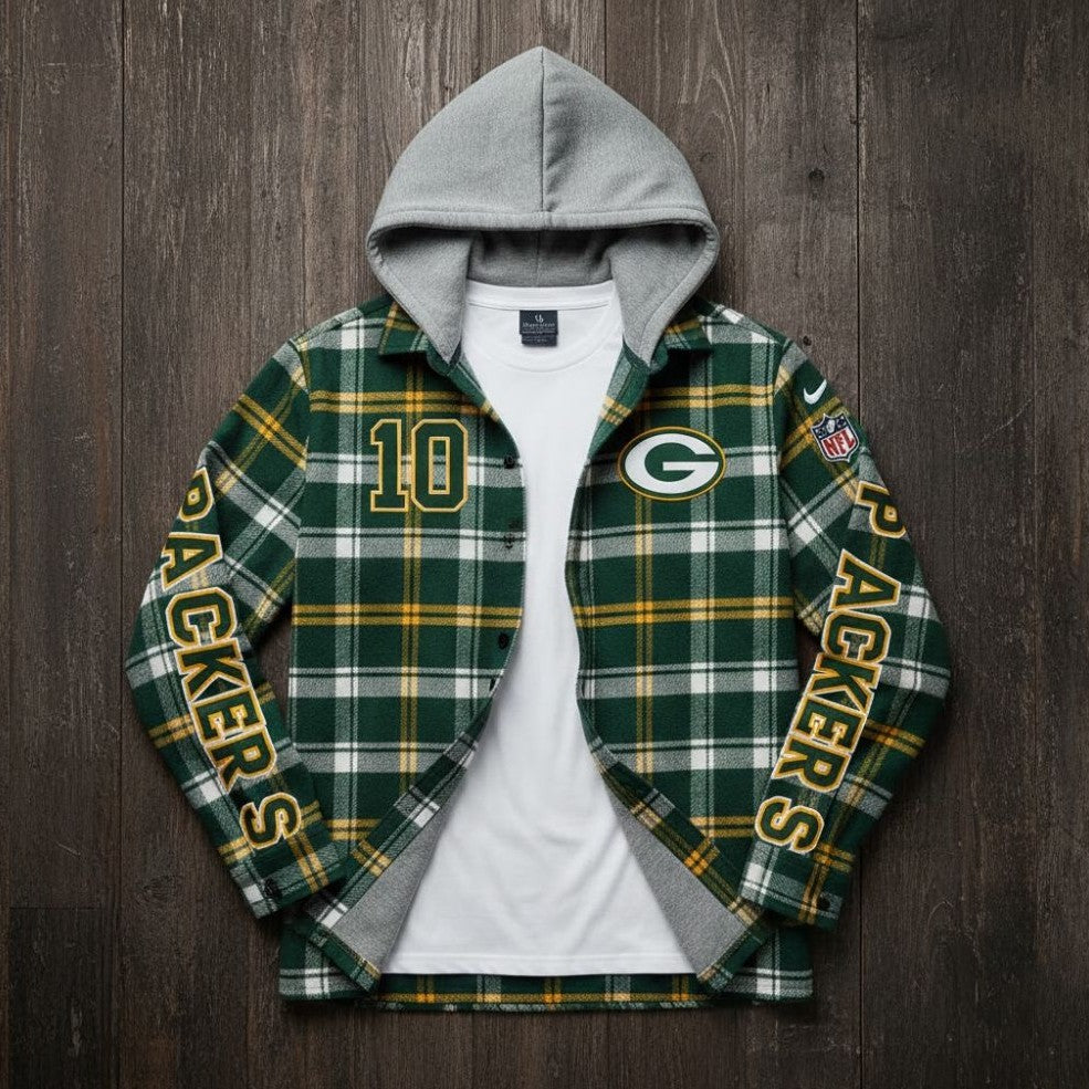 NFL Plaid Hooded Flannel – Official Team Button-Down Shirt for 2025 Fans - LeagueLockerGear