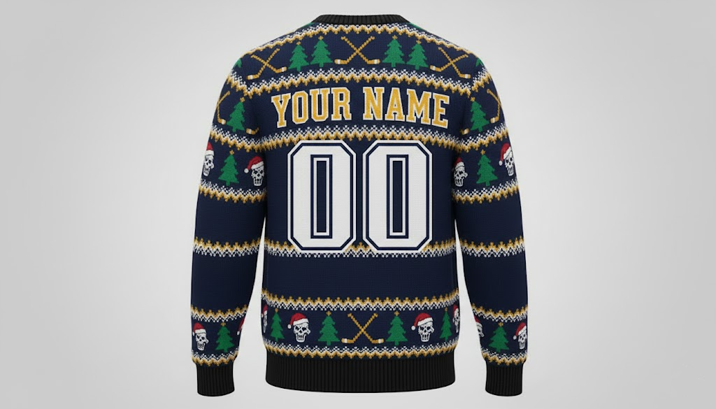 Nashville Predators NHL Ugly Christmas Sweater – Navy & Gold "Preds" Holiday Knit - LeagueLockerGear