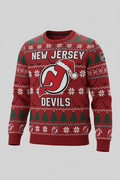 New Jersey Devils NHL Ugly Christmas Sweater – Red & Black "Jersey" Holiday Knit - LeagueLockerGear