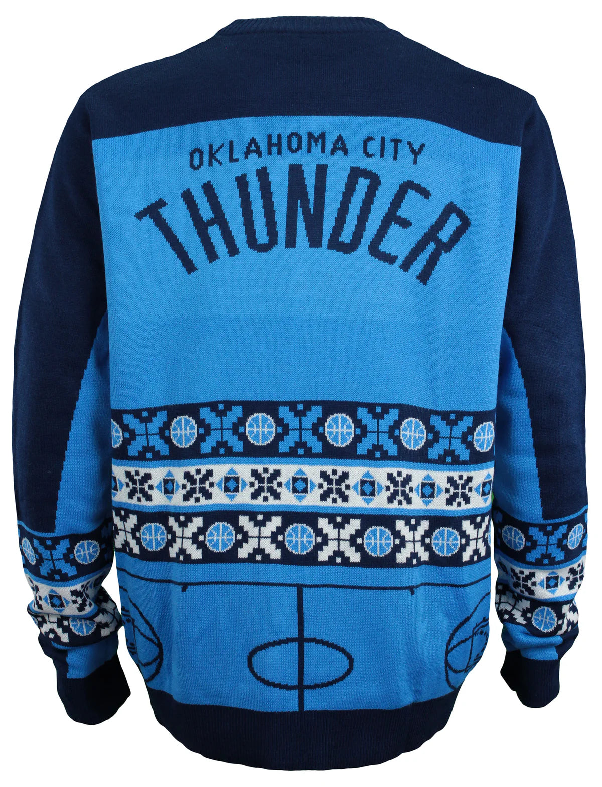 Oklahoma City Thunder Ugly Holiday Sweater - Holiday Cheer in Blue & Orange! - LeagueLockerGear