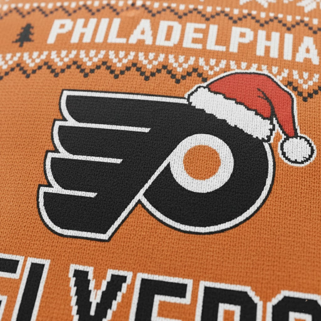 Philadelphia Flyers NHL Ugly Christmas Sweater – Orange & Black "Philly" Holiday Knit - LeagueLockerGear