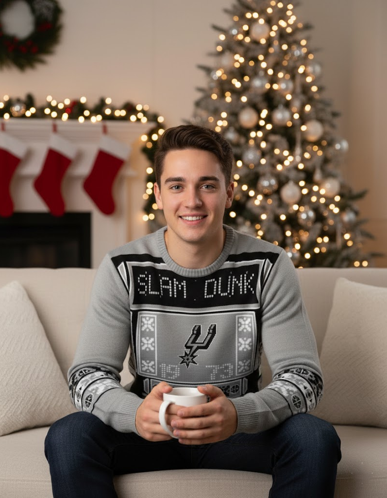 San Antonio Spurs Christmas Ugly Sweater - Retro Game Scoreboard Edition - LeagueLockerGear