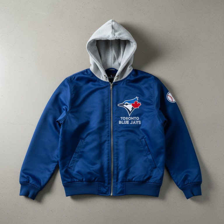 Toronto Blue Jays Bomber Hoodie Jacket - Blue Jays Nation Gift - LeagueLockerGear