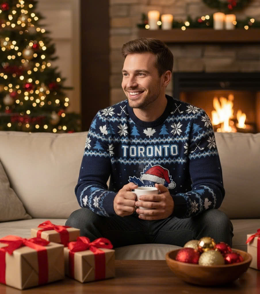 Toronto Maple Leafs NHL Ugly Christmas Sweater – Blue & White "Leafs Nation" Holiday Knit - LeagueLockerGear