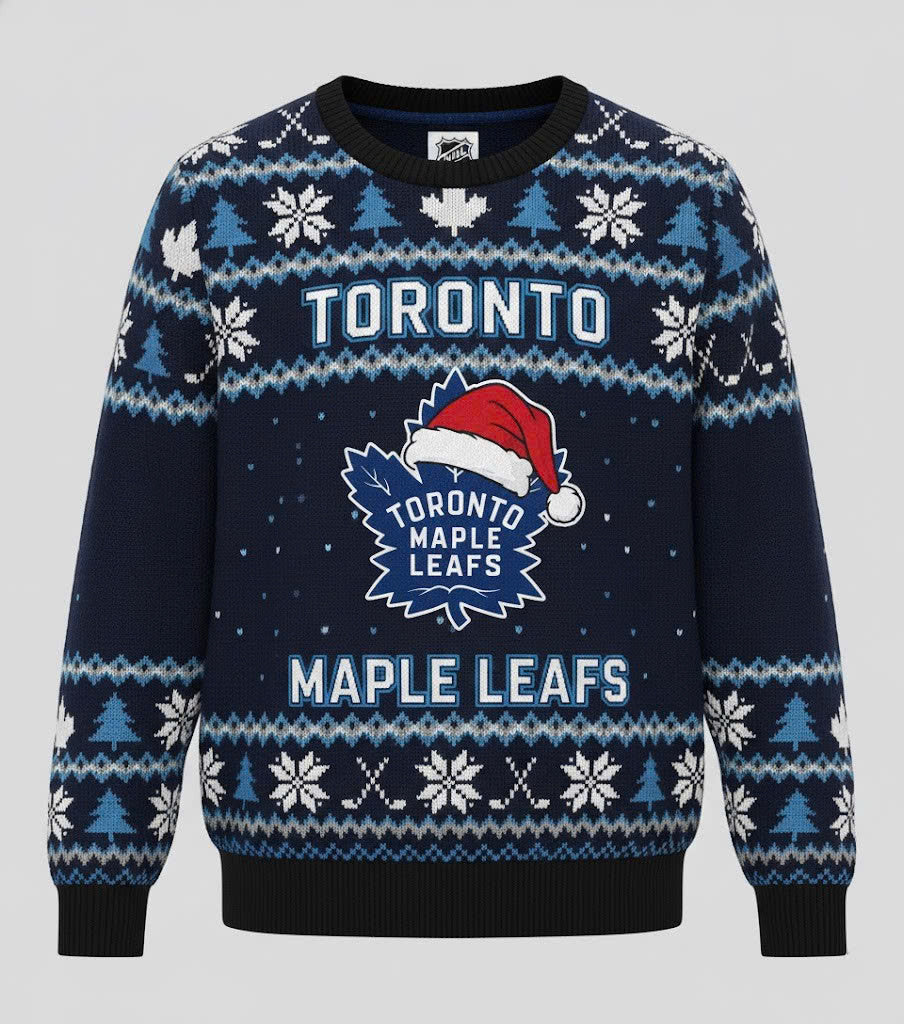 Toronto Maple Leafs NHL Ugly Christmas Sweater – Blue & White "Leafs Nation" Holiday Knit - LeagueLockerGear