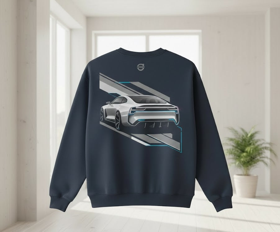 Volvo "Safety & Swedish Luxury" Heritage 3D Blueprint Crewneck Sweatshirt - LeagueLockerGear