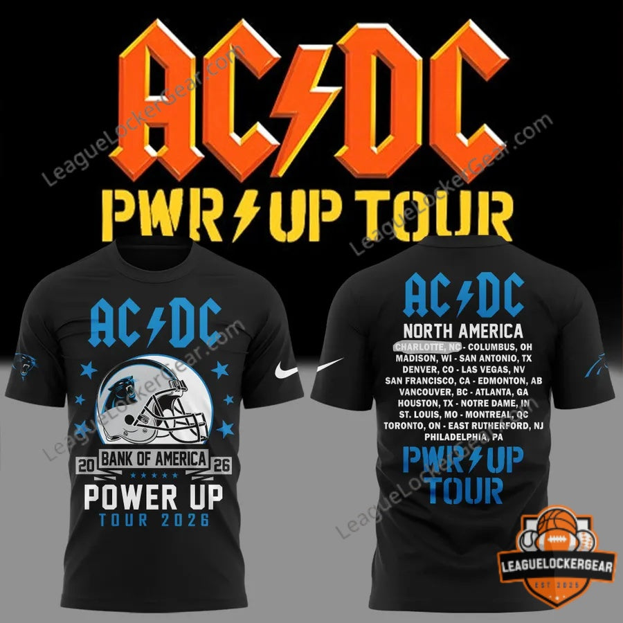 AC/DC Carolina Panthers Power Up Tour 2026 T-Shirt - LeagueLockerGear