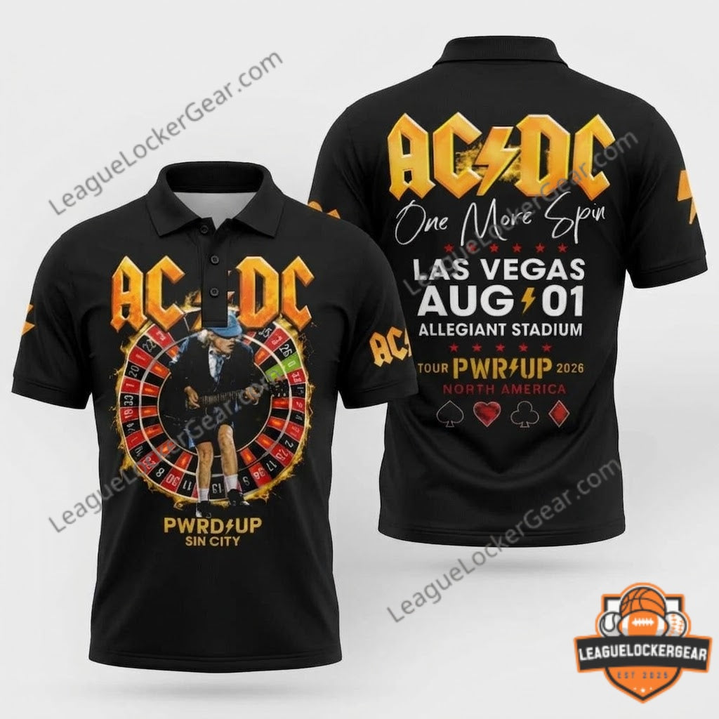 AC/DC PWR UP Tour 2026 Las Vegas One More Spin T-Shirt - LeagueLockerGear