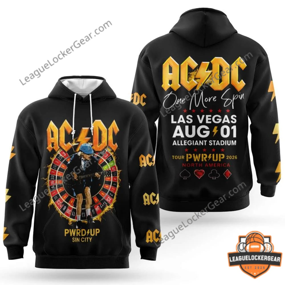 AC/DC PWR UP Tour 2026 Las Vegas One More Spin T-Shirt - LeagueLockerGear