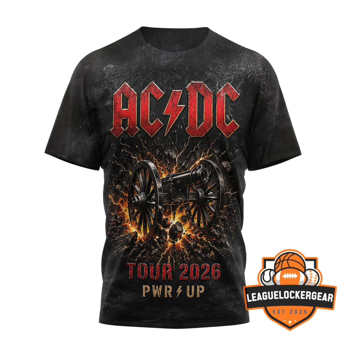 AC/DC Tour 2026 PWR/UP 3D T-Shirt - LeagueLockerGear