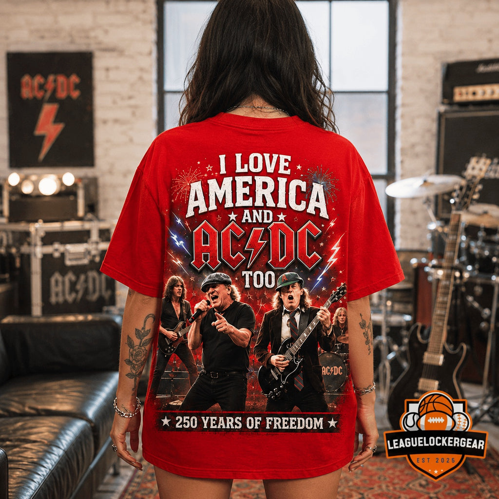 AC/DC America 250 Years of Freedom Independence Day T-Shirt - LeagueLockerGear