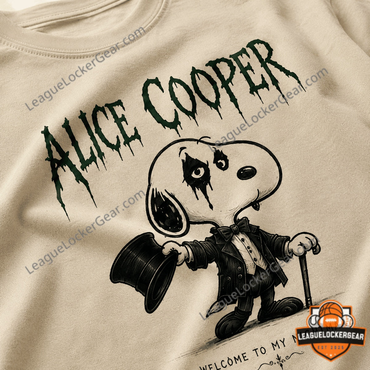 Alice Cooper Snoopy Welcome to My Nightmare T-Shirt - LeagueLockerGear