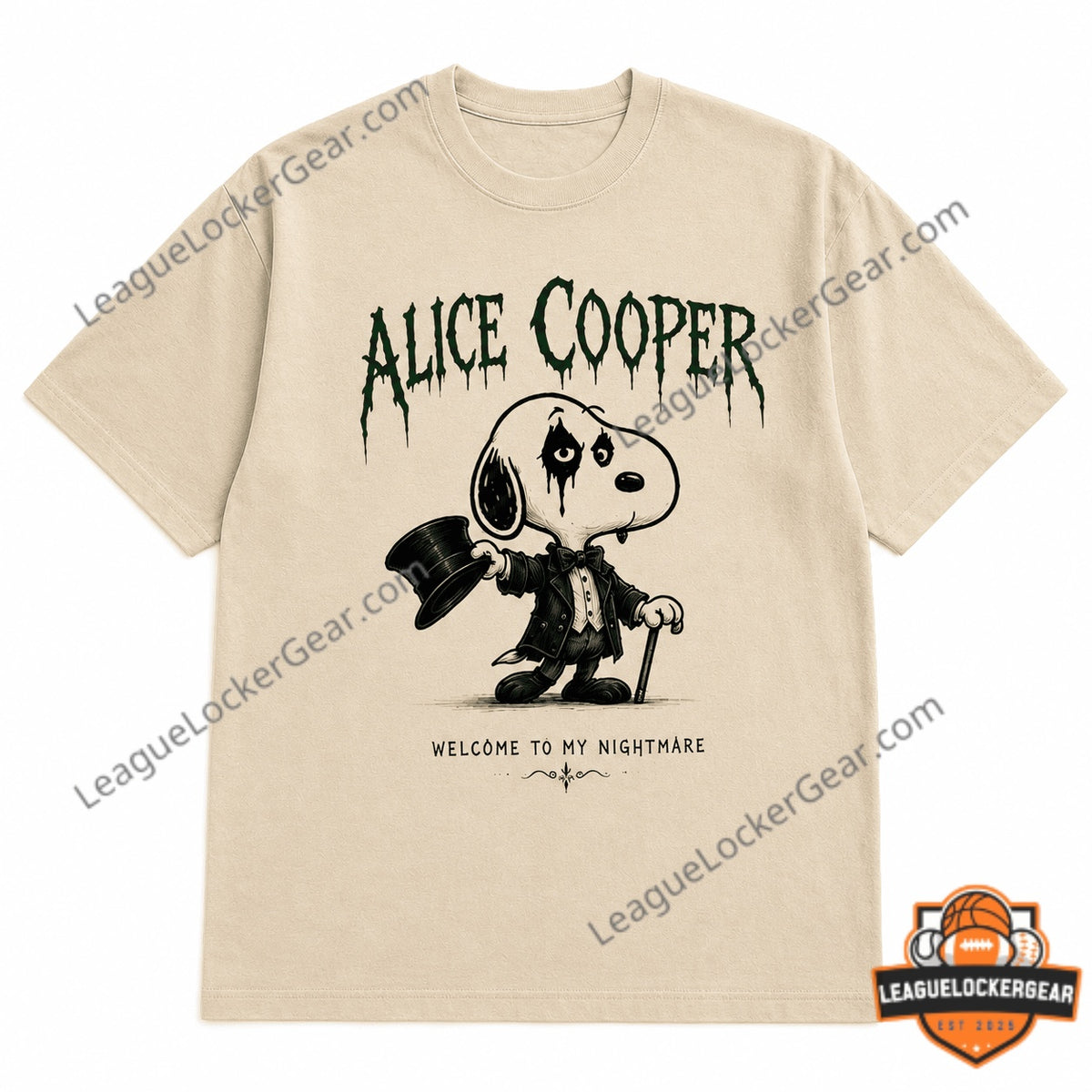 Alice Cooper Snoopy Welcome to My Nightmare T-Shirt - LeagueLockerGear
