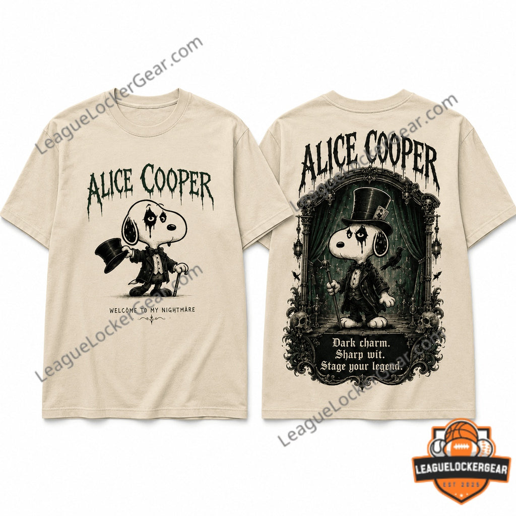 Alice Cooper Snoopy Welcome to My Nightmare T-Shirt - LeagueLockerGear