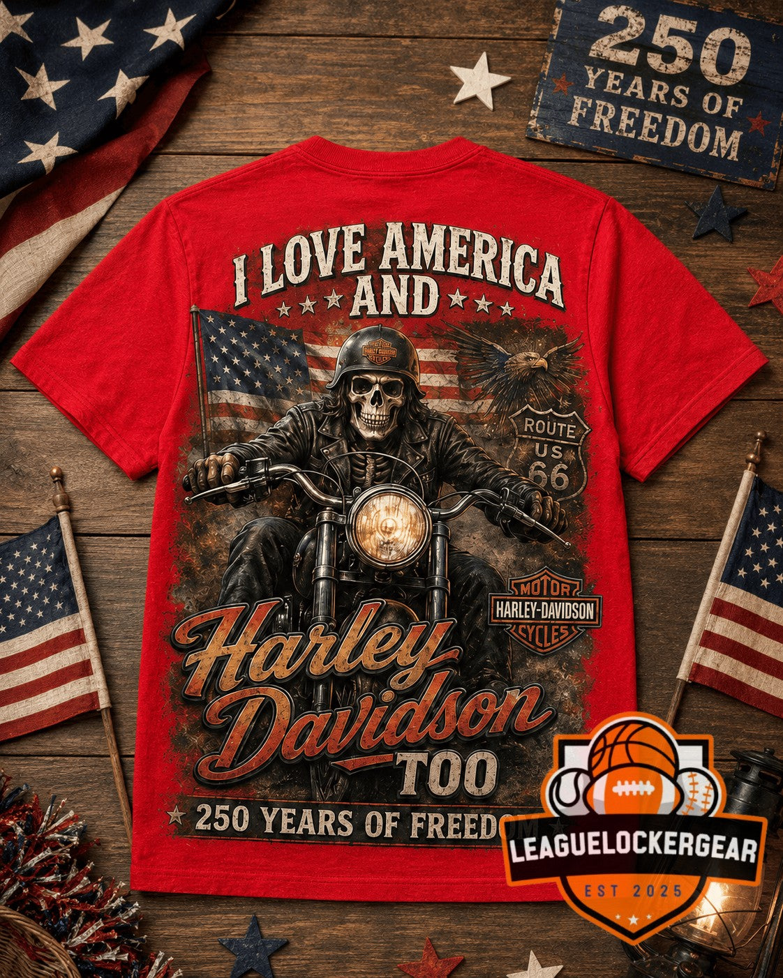 America Harley-Davidson 250 Years of Freedom T-Shirt - LeagueLockerGear