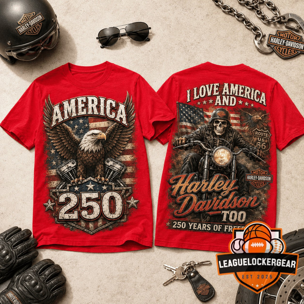 America Harley-Davidson 250 Years of Freedom T-Shirt - LeagueLockerGear