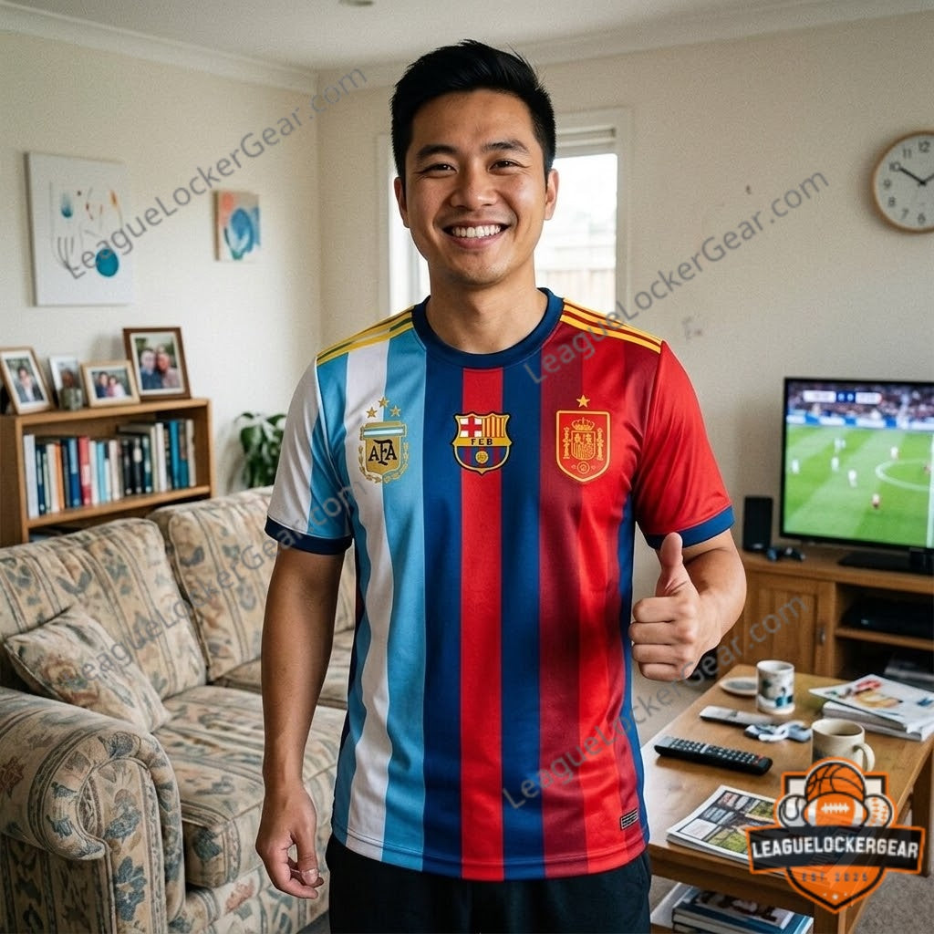 2026 World Cup Barcelona x Argentina x Spain Mashup Football Jersey - LeagueLockerGear