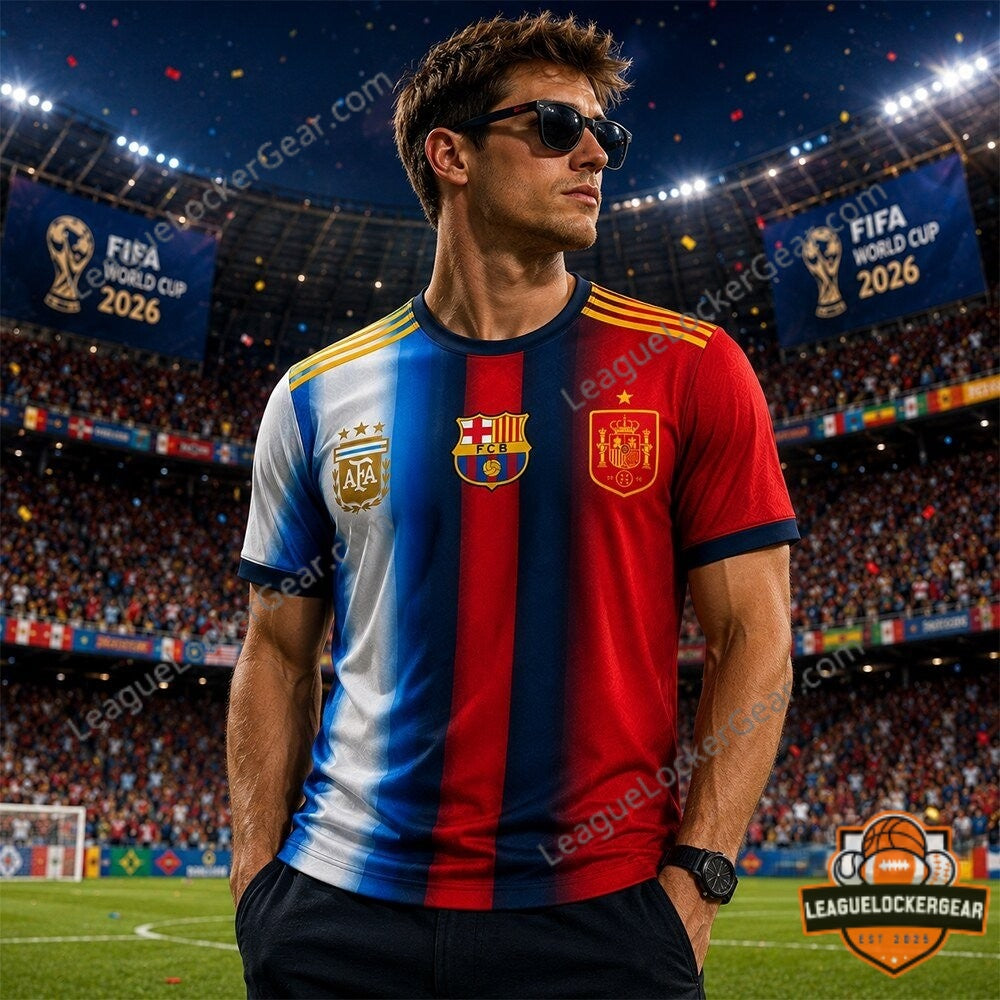 2026 World Cup Barcelona x Argentina x Spain Mashup Football Jersey - LeagueLockerGear