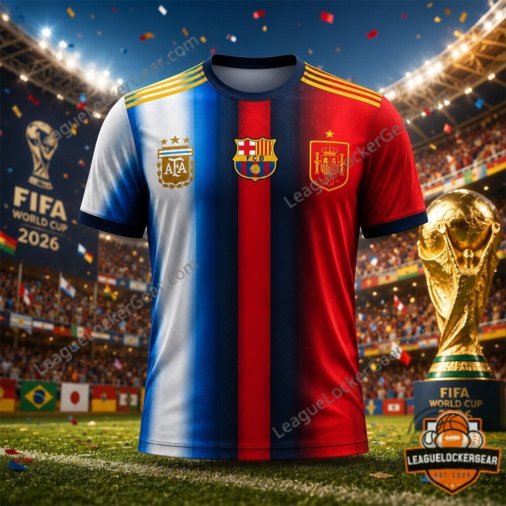 2026 World Cup Barcelona x Argentina x Spain Mashup Football Jersey - LeagueLockerGear