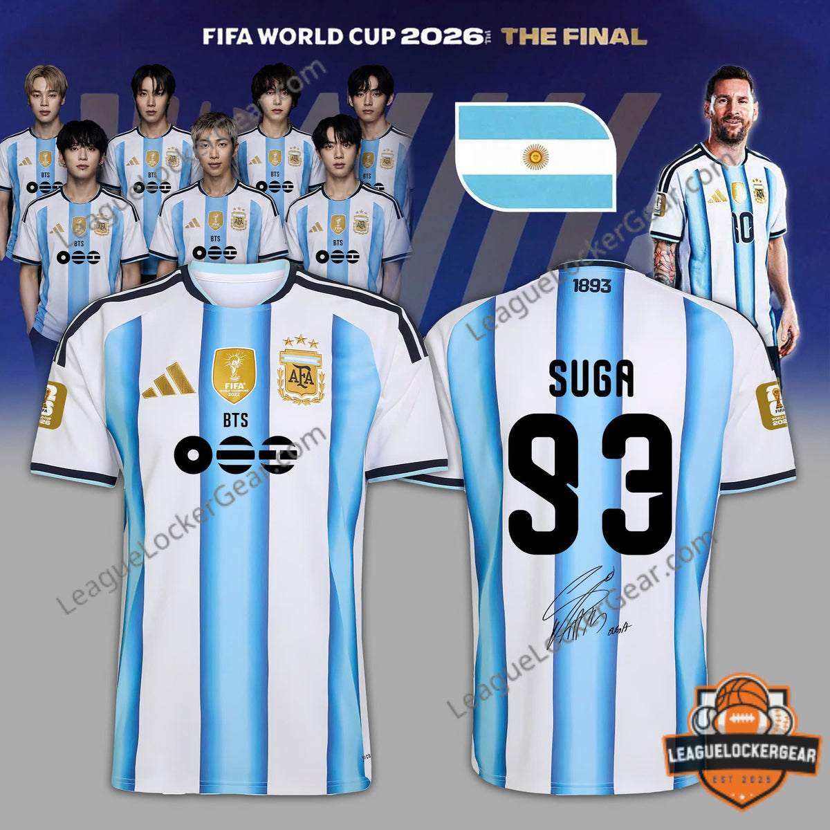 Argentina x BTS Haft Time Show FIFA World Cup 2026 Jersey - LeagueLockerGear
