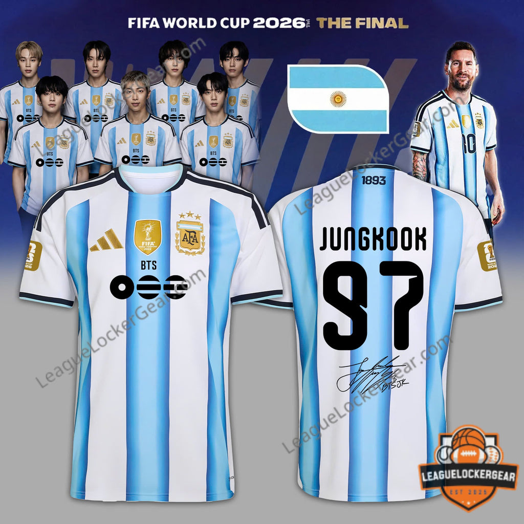 Argentina x BTS Haft Time Show FIFA World Cup 2026 Jersey - LeagueLockerGear