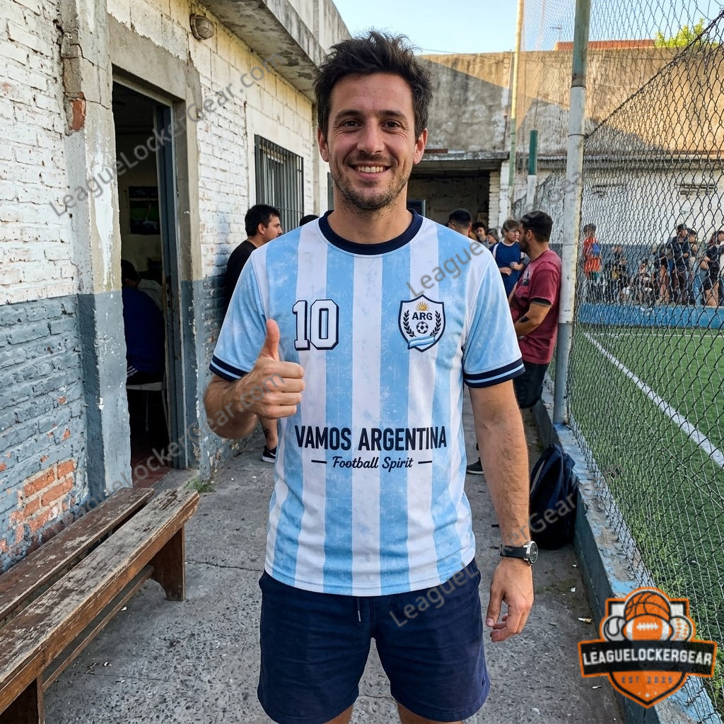 Argentina VAMOS ARGENTINA Football Spirit Vintage T-Shirt - LeagueLockerGear