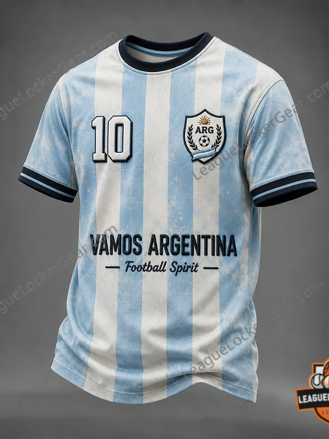 Argentina VAMOS ARGENTINA Football Spirit Vintage T-Shirt - LeagueLockerGear
