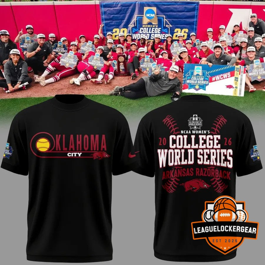 Arkansas Razorbacks NCAA Women's College World Series 2026 Oklahoma City T-Shirt - LeagueLockerGear