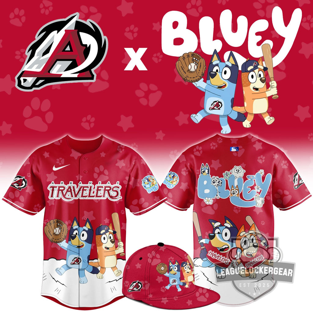 Arkansas Travelers Bluey Night Baseball Jersey - LeagueLockerGear
