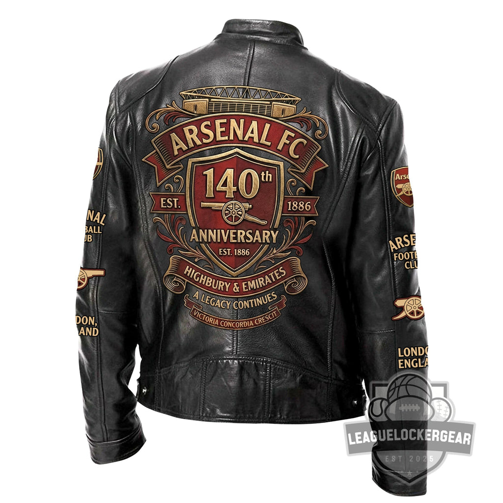 Arsenal FC 140th Anniversary Leather Jacket - LeagueLockerGear