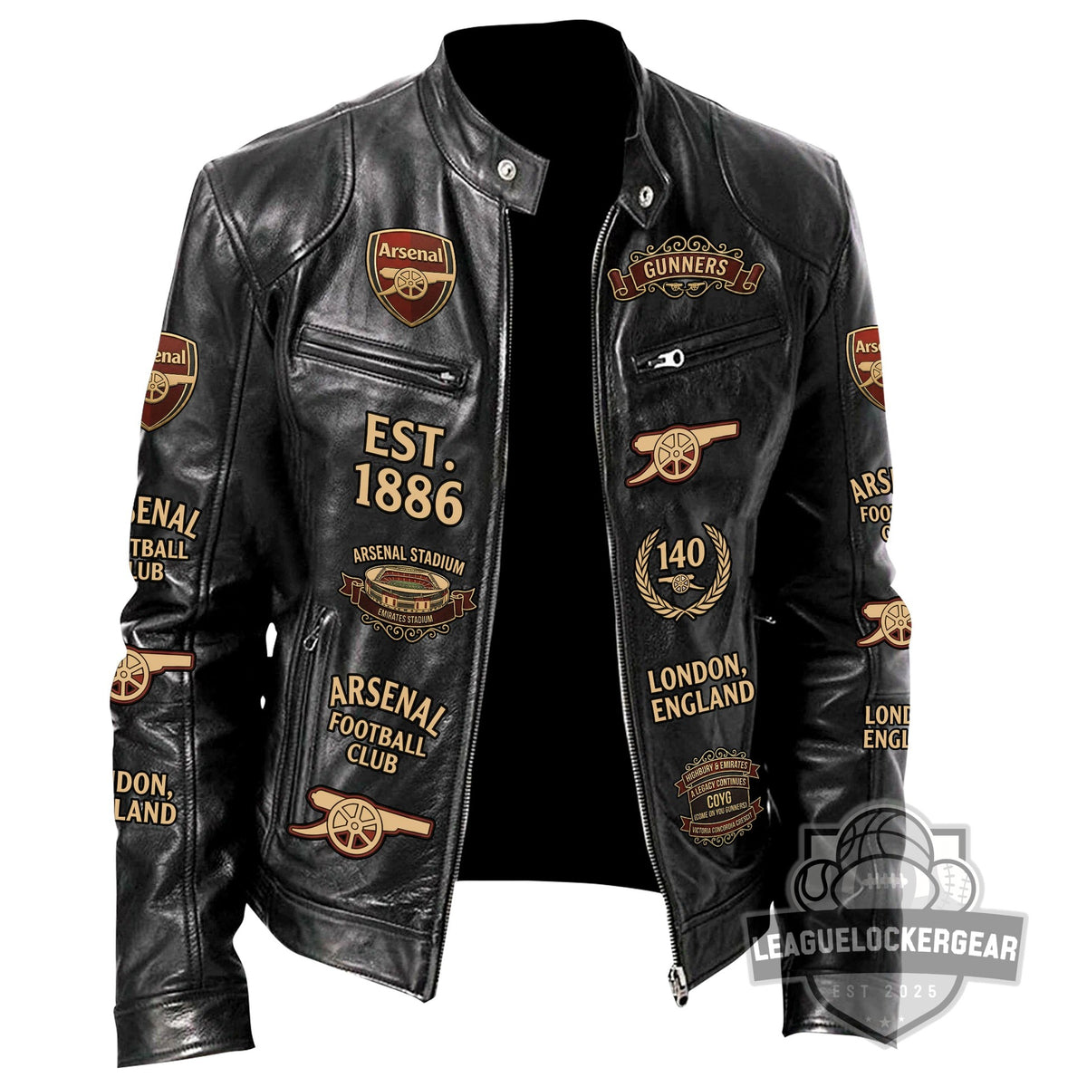 Arsenal FC 140th Anniversary Leather Jacket - LeagueLockerGear