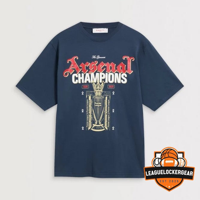 Arsenal Football Club 2025-2026 Premier League Champions T-Shirt - LeagueLockerGear